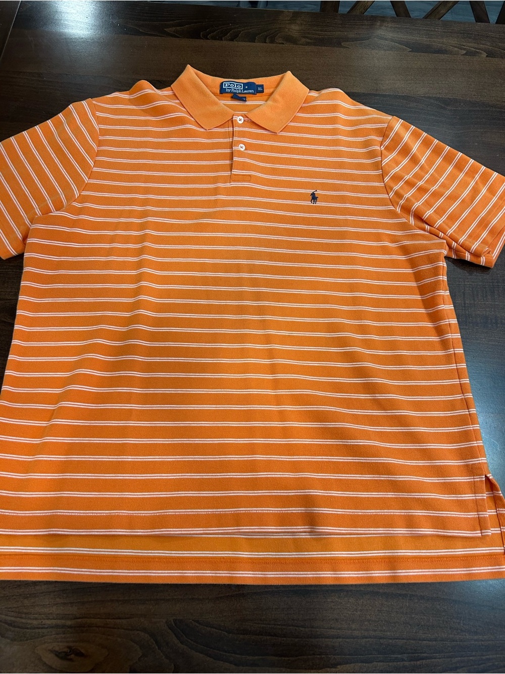 Ralph Lauren Orange & White Striped Polo Shirt